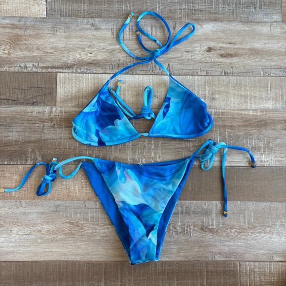 VDM Blue Tide Marley String Bikini Set Size S - Picture 2 of 4